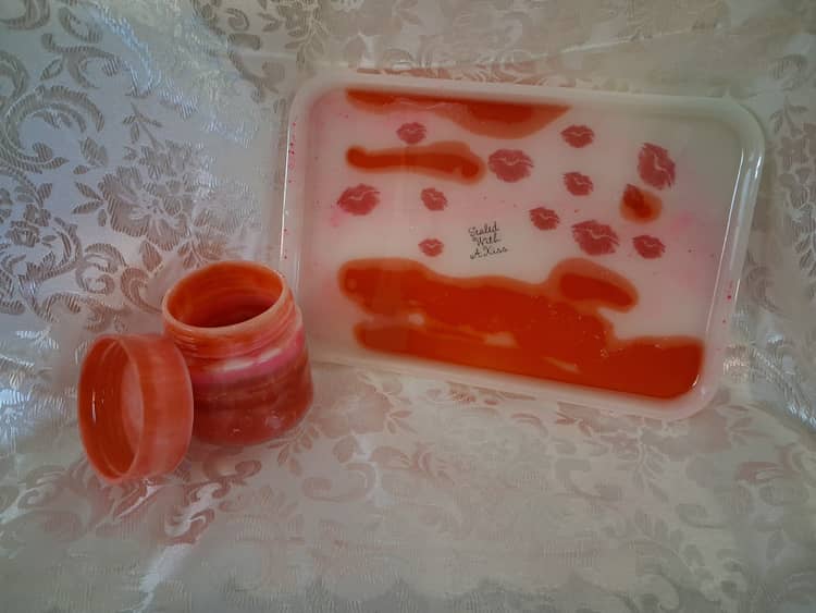 Sealed With A Kiss 10.5" Handmade Resin Tray