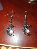 Crescent Moon Dangle Earrings