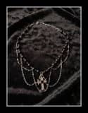 Gothic Black Bead & Cross Layered Necklace
